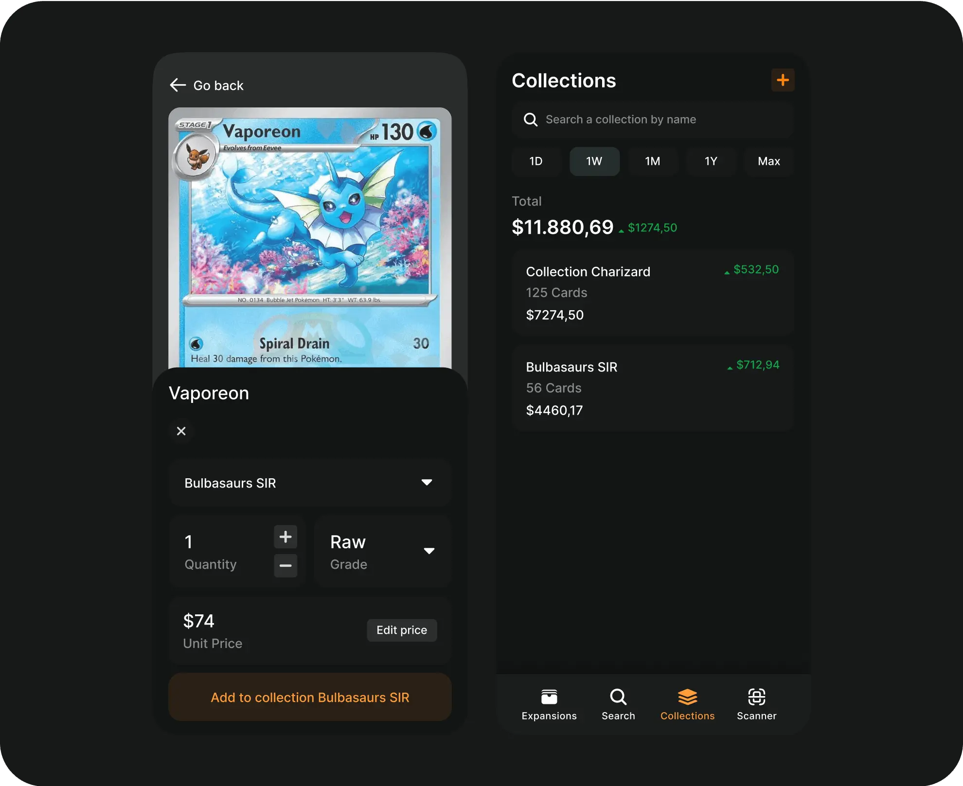 Collection management interface